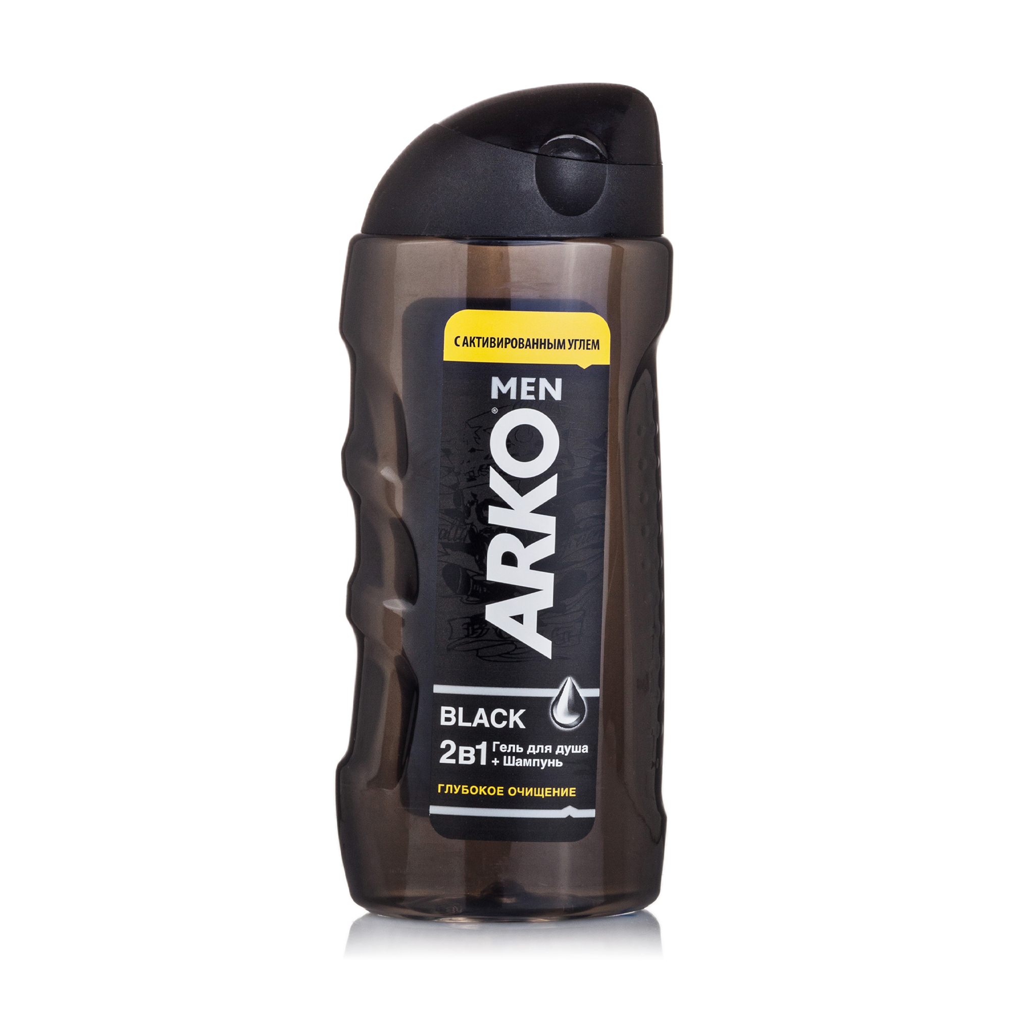 Гель для душу та шампунь 2 в 1 ARKO Men Black чоловічий, 260 мл